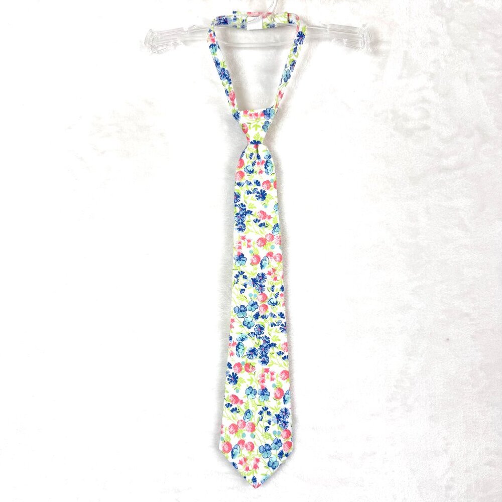 Janie and Jack Floral Adjustable Self Fastening Neck Tie Boy Kids 2-5 Pastel